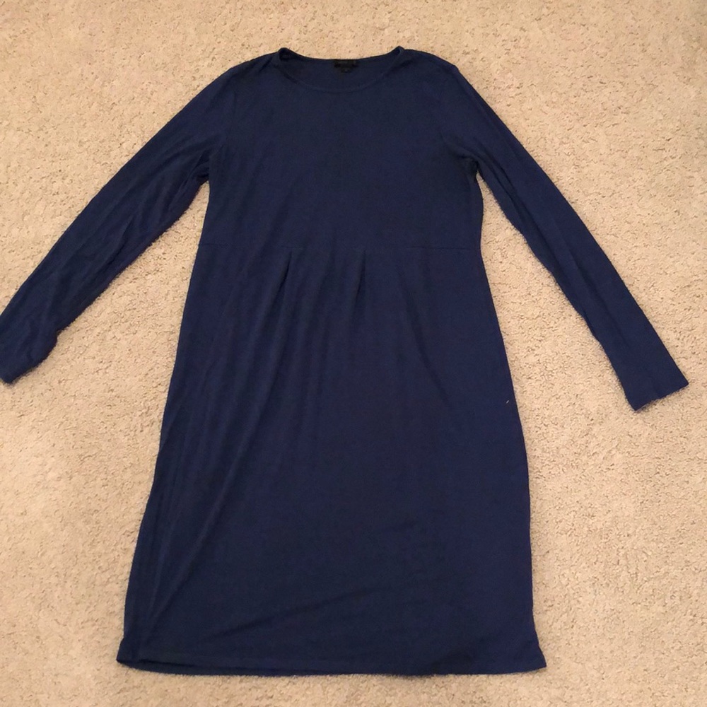 J JILL BLUE EASY FIT PLEATED WAIST DRESS SIZE XS